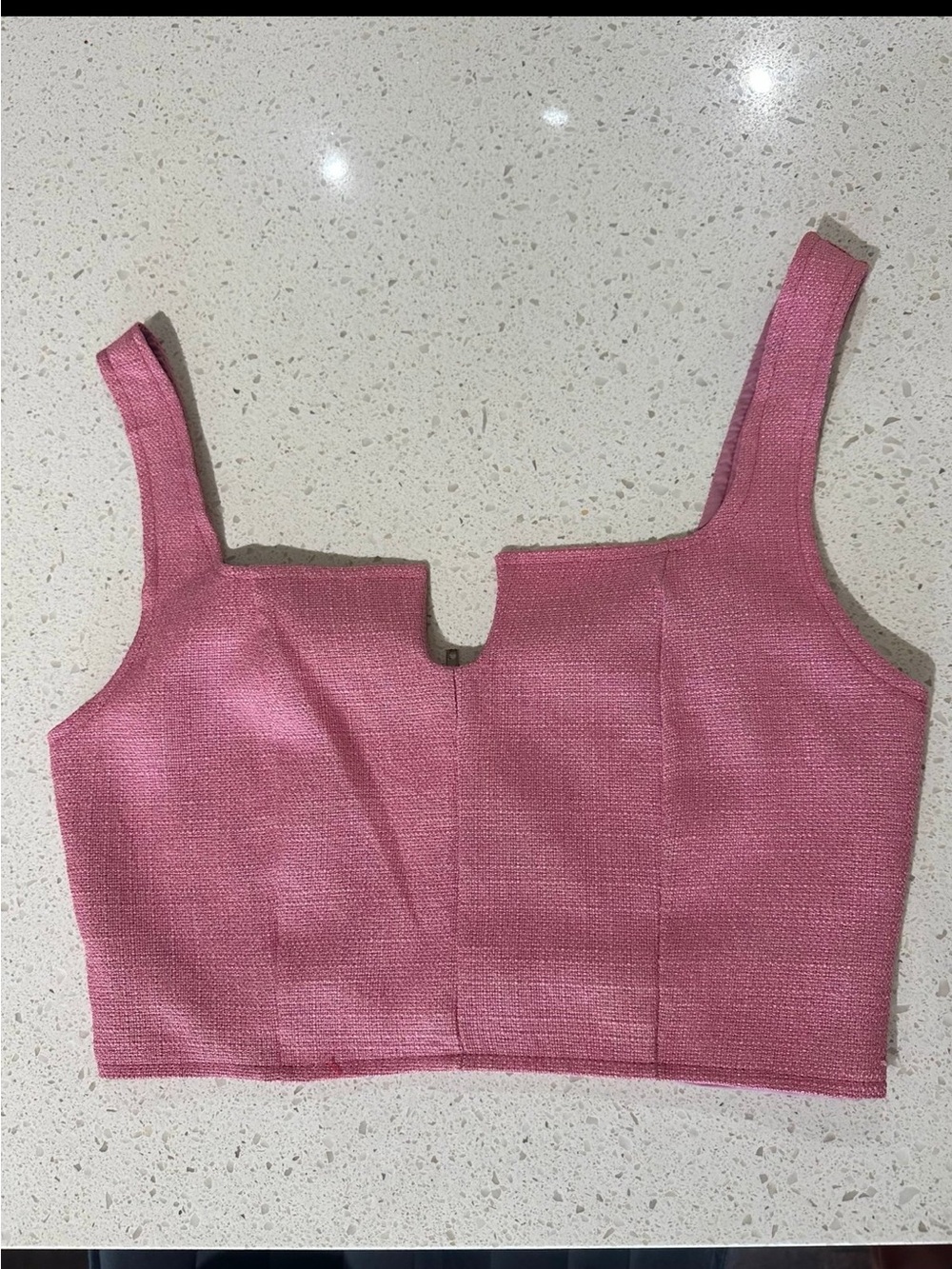 Cider Pink Square-Neck Cropped Tank